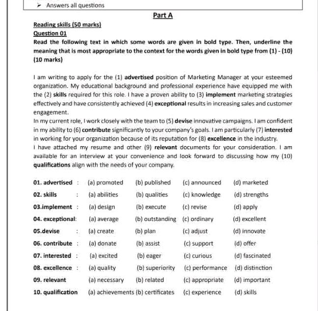 Type Following Text Read the following text in which some words | StudyX