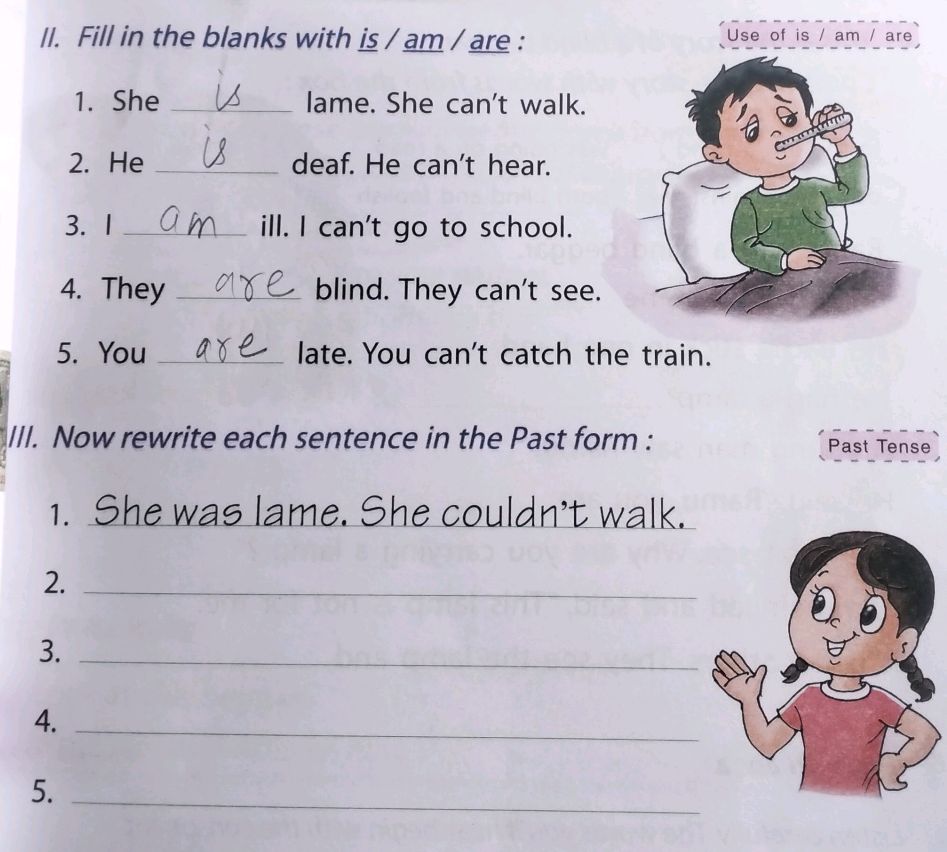 II. Fill in the blanks with is / am / are: | StudyX