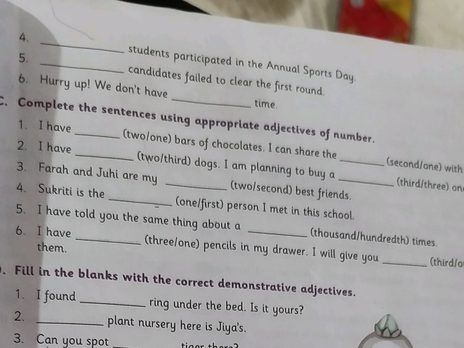 Complete the sentences using appropriate | StudyX