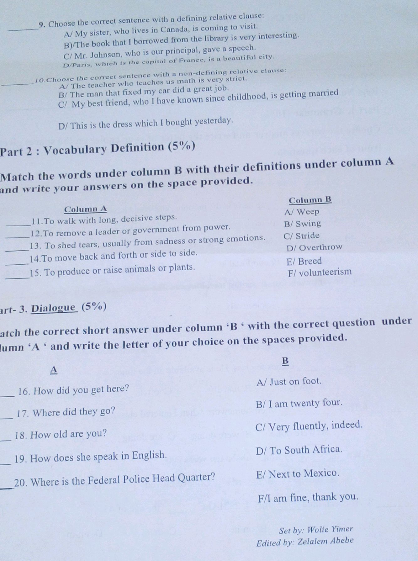 9. Choose the correct sentence with a | StudyX