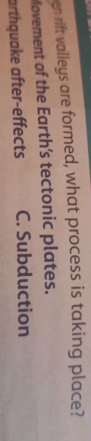 When rift valleys are formed, what process | StudyX