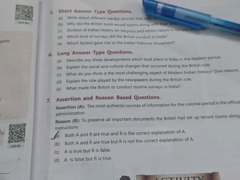 5. Short Answer Type Questions. (a) Write | StudyX