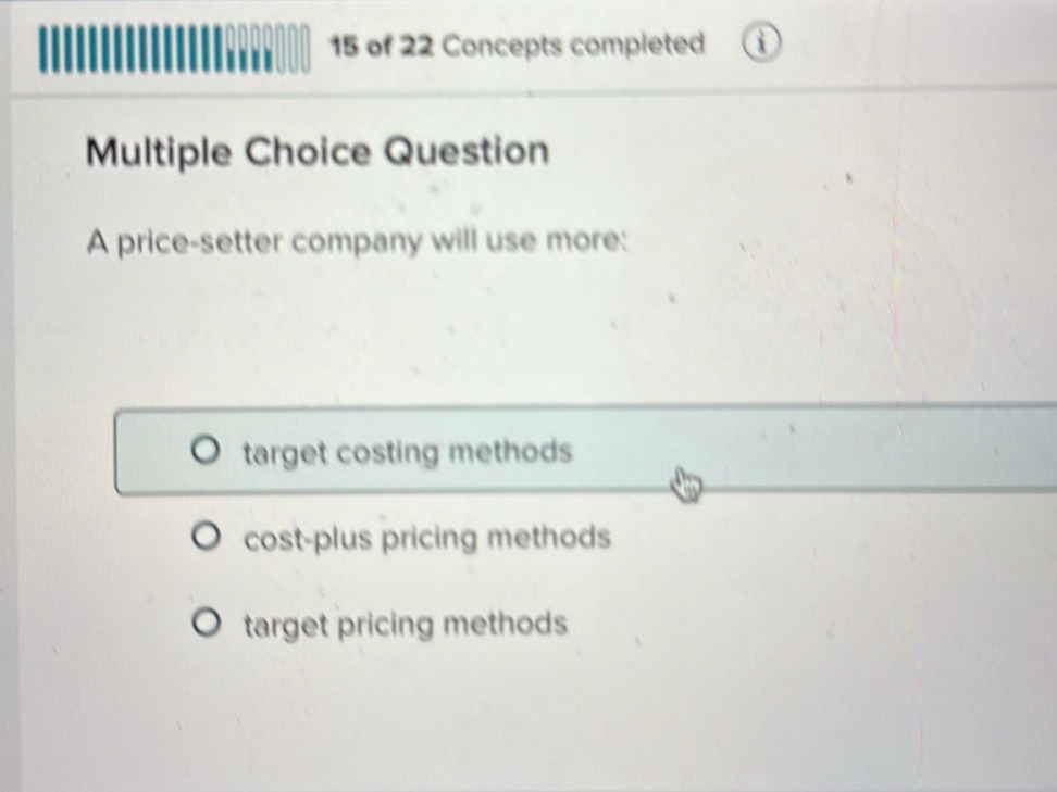 Price Setter Multiple Choice Question A price-setter | StudyX