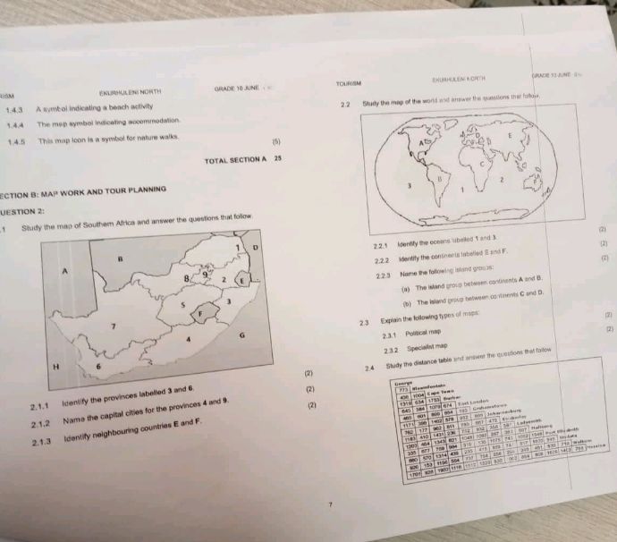 2.1 Study the map of Southern Africa and | StudyX