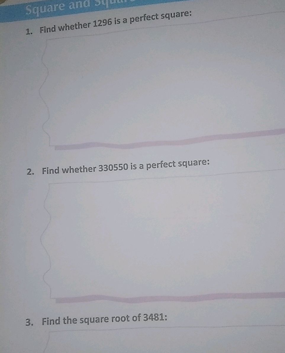Find whether 1296 is a perfect square: 2.