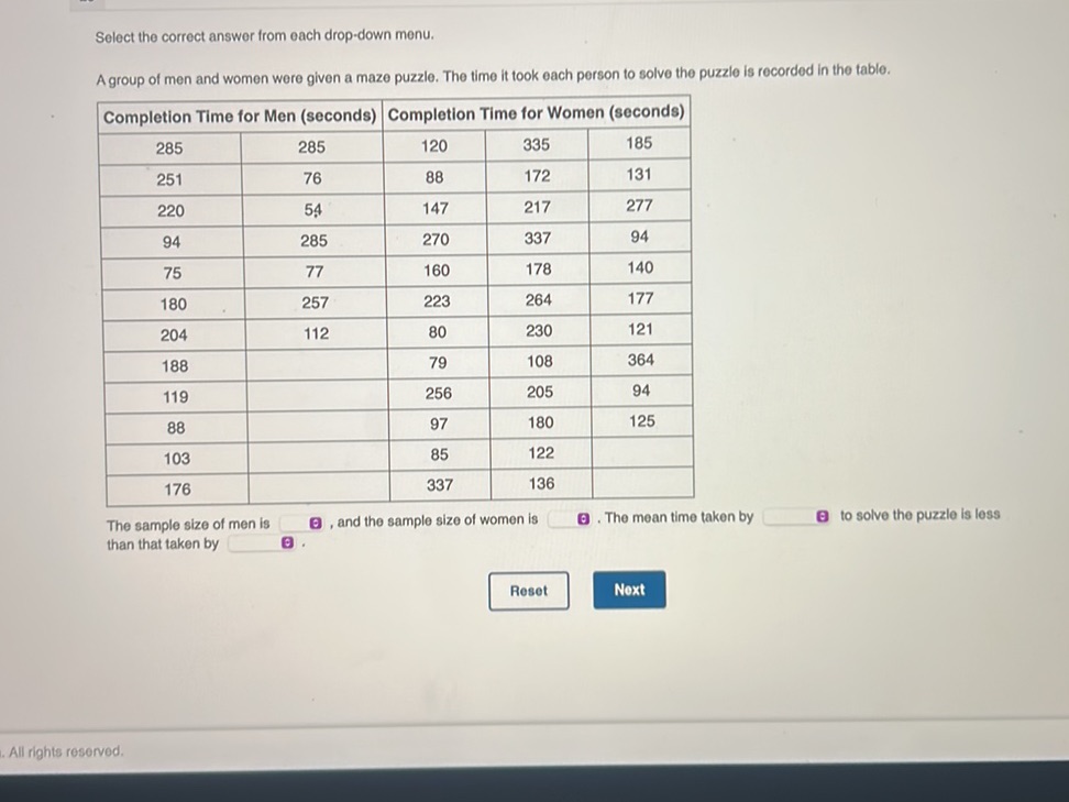 Select the correct answer from each | StudyX