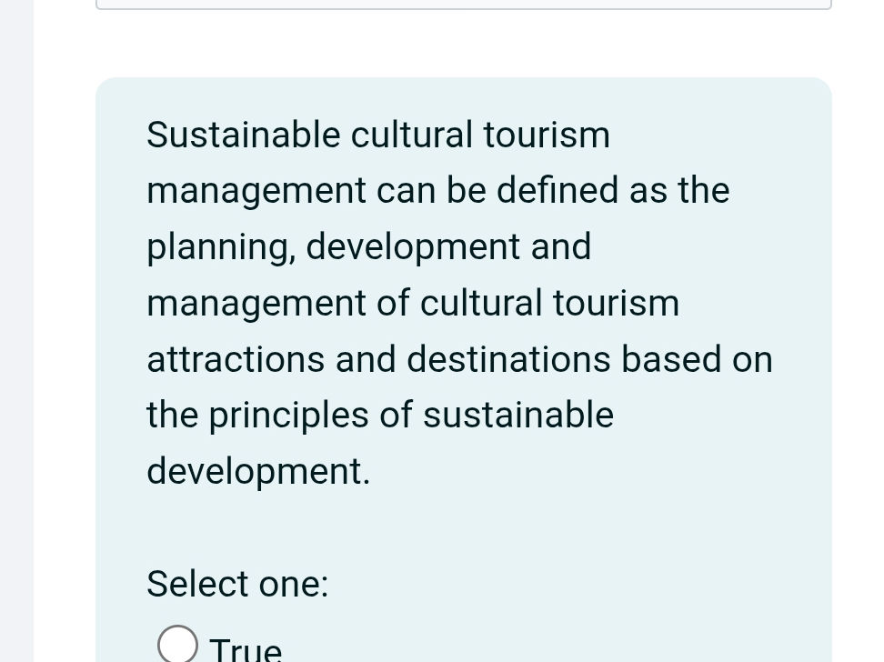 Sustainable cultural tourism management can | StudyX