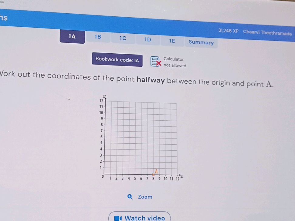 Work out the coordinates of the point | StudyX