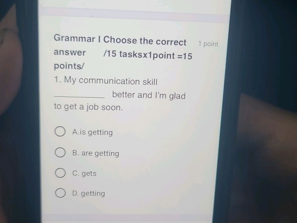 Grammar I Choose the correct answer 1. My | StudyX