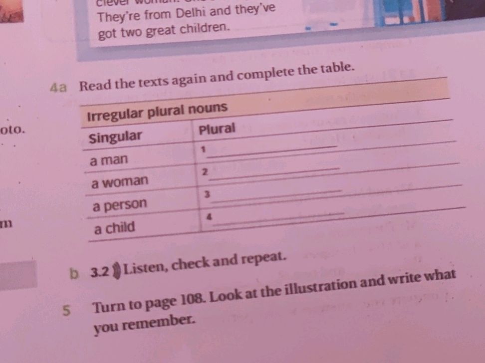 4a Read the texts again and complete the | StudyX