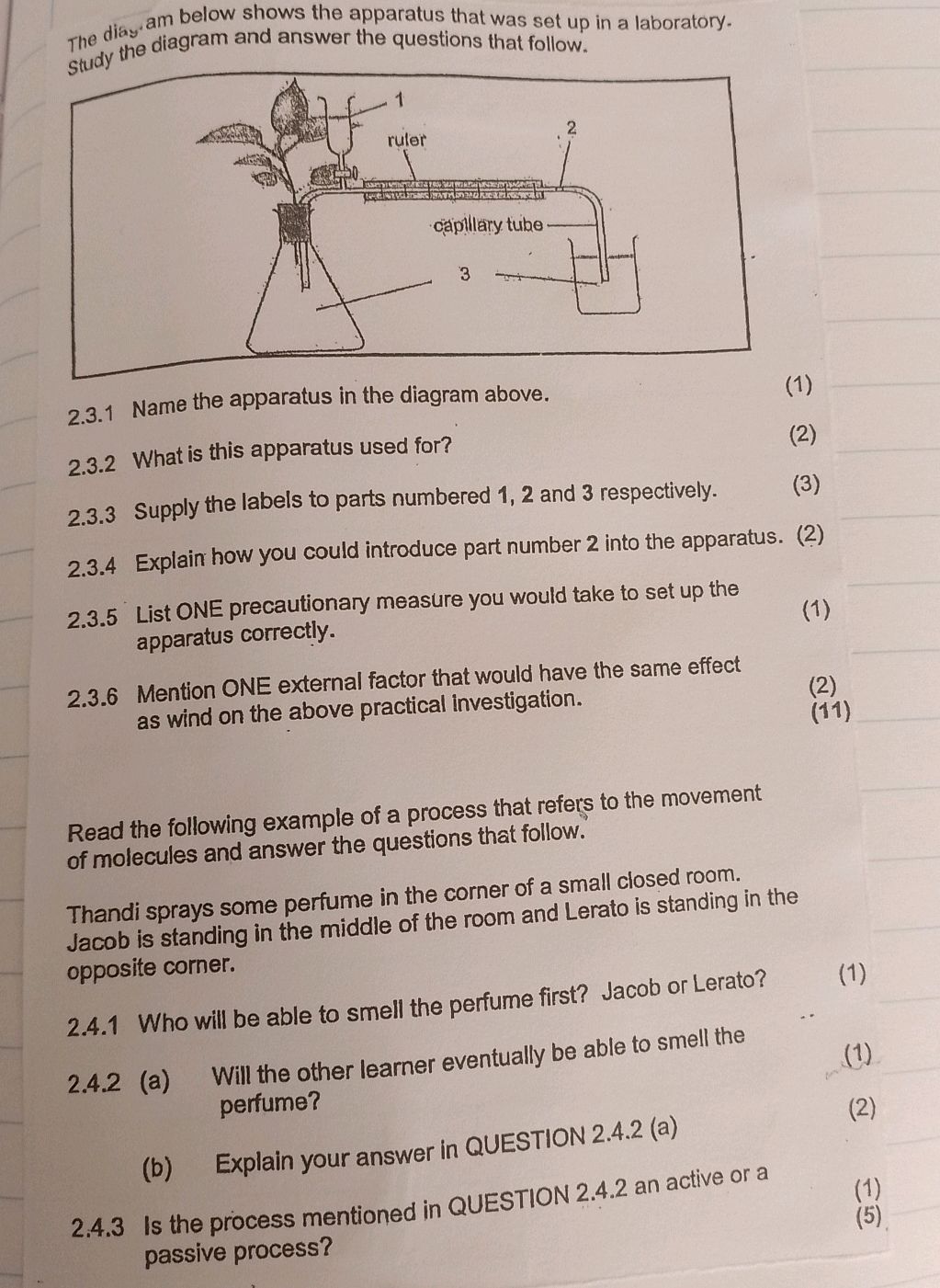 2.3.1 Name the apparatus in the diagram | StudyX