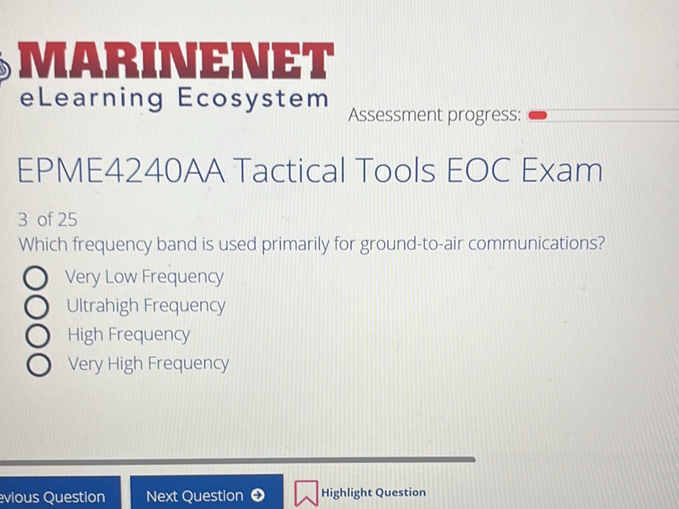 Which Frequency Band Is Used Primarily For Ground-To-Air Communications