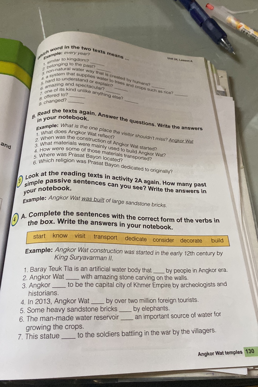 Which word in the two texts means ... | StudyX