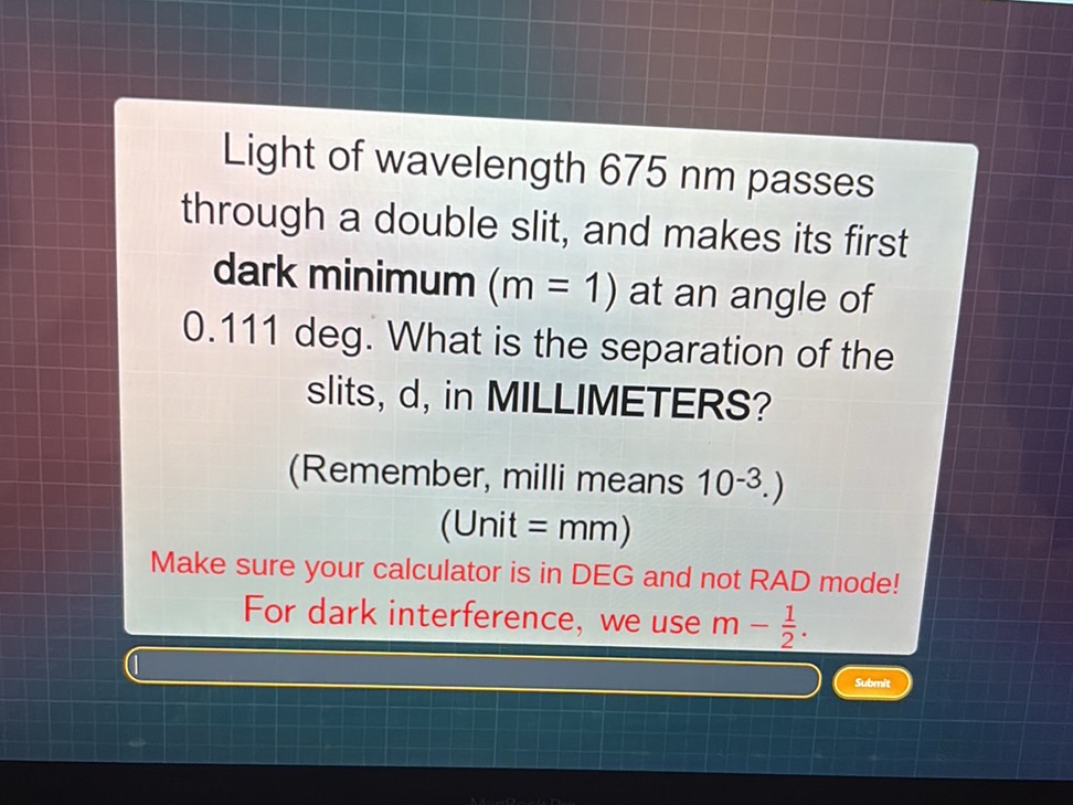 Light of wavelength 675 nm passes through a | StudyX
