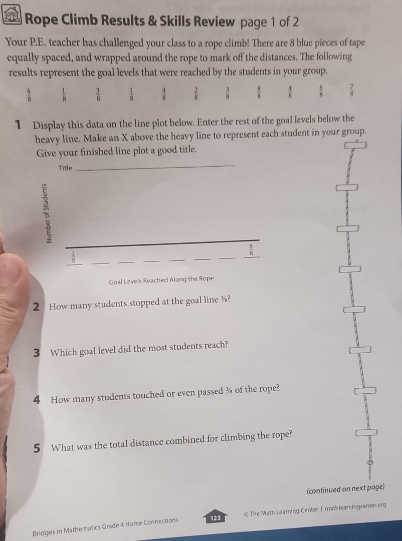 Math Profeciency Rope Rope Climb Results Skills Review page 1 of 2