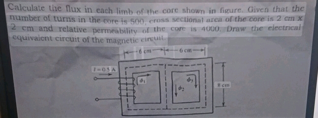 Calculate the flux in each limb of the core | StudyX