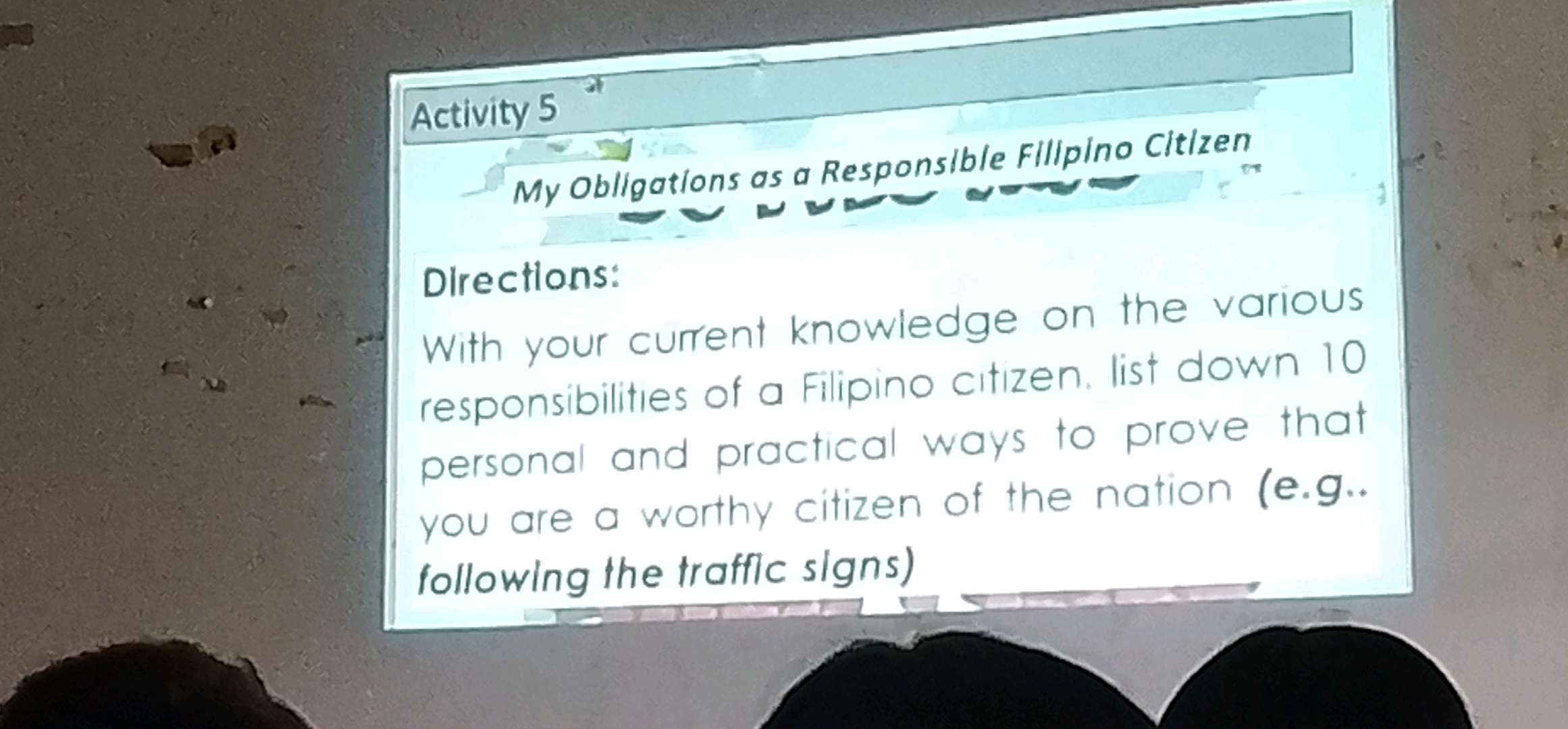 Activity 5 My Obligations as a Responsible | StudyX