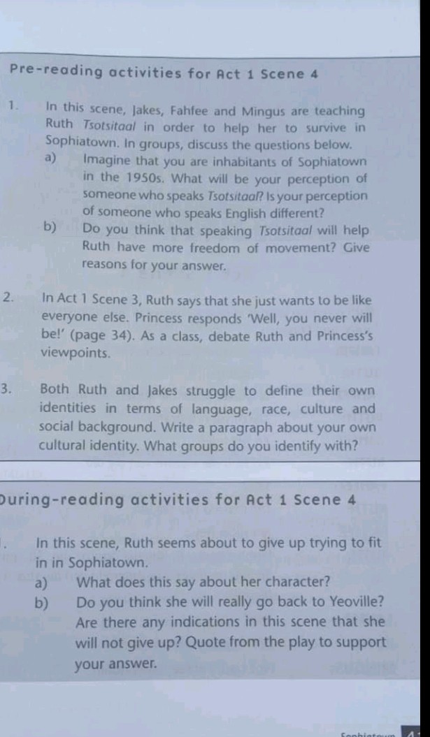 Fahfee Examples Pre-reading activities for Act 1 Scene 4 1 | StudyX