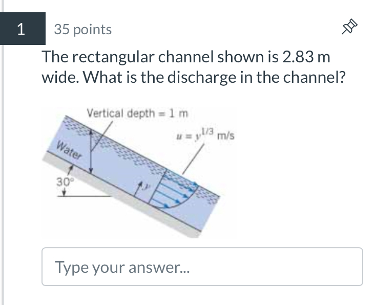 1 35 points The rectangular channel shown is | StudyX