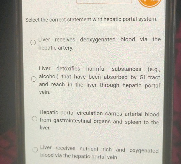 Select the correct statement wrt hepatic | StudyX