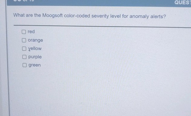 What are the Moogsoft color-coded severity | StudyX