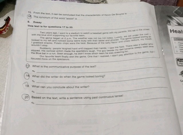 The Text 15 From the text it can be concluded that