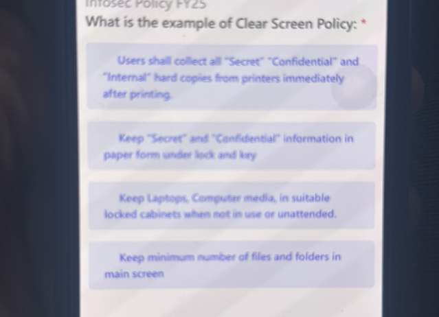 Screen Ripping Example What is the example of Clear Screen Policy