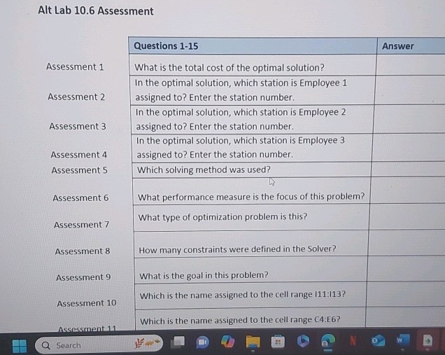 Alt Lab 106 Assessment Assessment 1 | StudyX