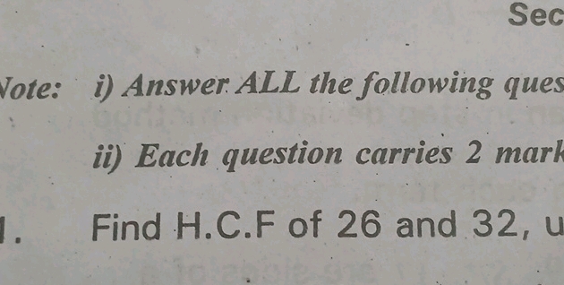 i) Answer ALL the following ques ii) Each