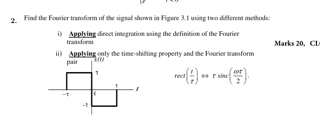 2 Find the Fourier transform of the signal