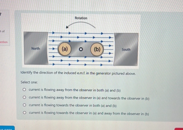 Identify the direction of the induced emf in | StudyX
