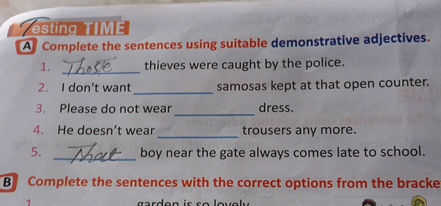 Testing TIME A Complete the sentences using | StudyX