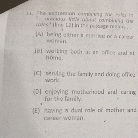 11 The expression combining the roles in | StudyX
