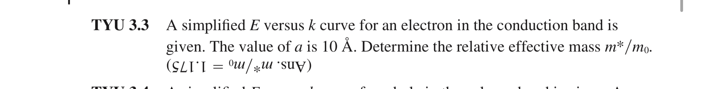 TYU 33 A simplified E versus k curve for an | StudyX