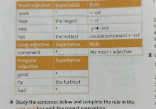4 Study the sentences below and complete the