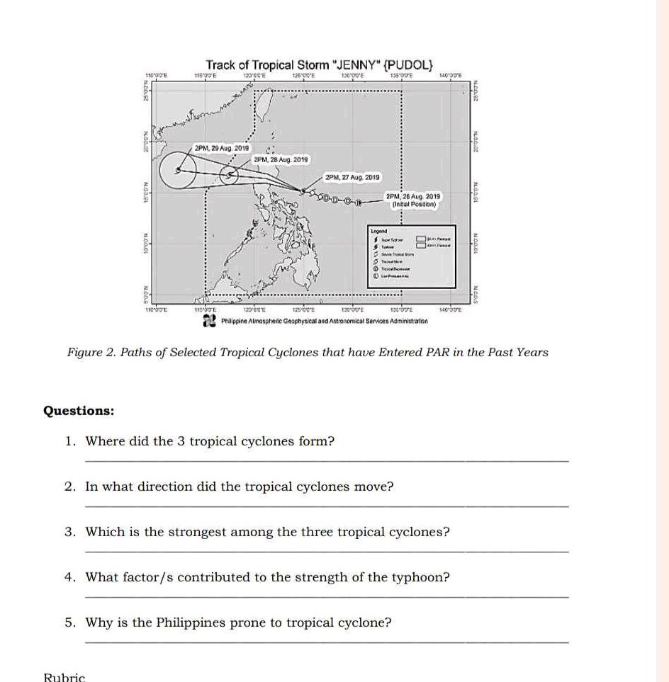 Figure 2 Paths of Selected Tropical Cyclones | StudyX