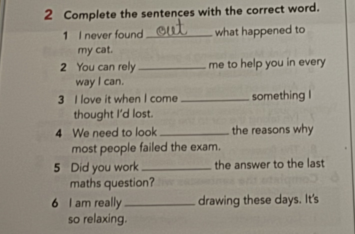 2 Complete the sentences with the correct | StudyX