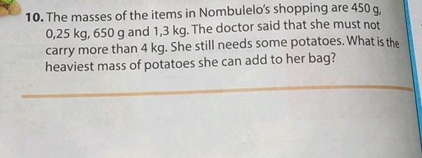 Sample Doctors Note.pdf 10 The masses of the items in Nombulelos