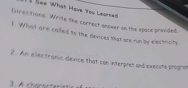 What Have You Learned the correct answer on
