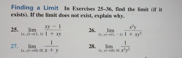 Finding a Limit In Exercises 25-36 find the