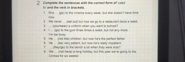 2 Complete the sentences with the correct | StudyX