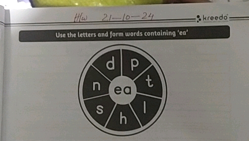 HW kreedo Use the letters and form words
