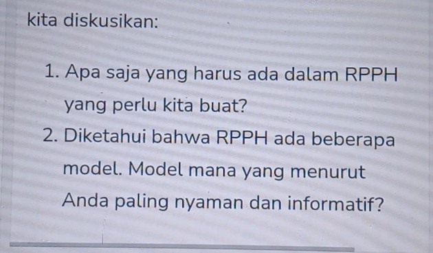 kita diskusikan 1 Apa saja yang harus ada | StudyX