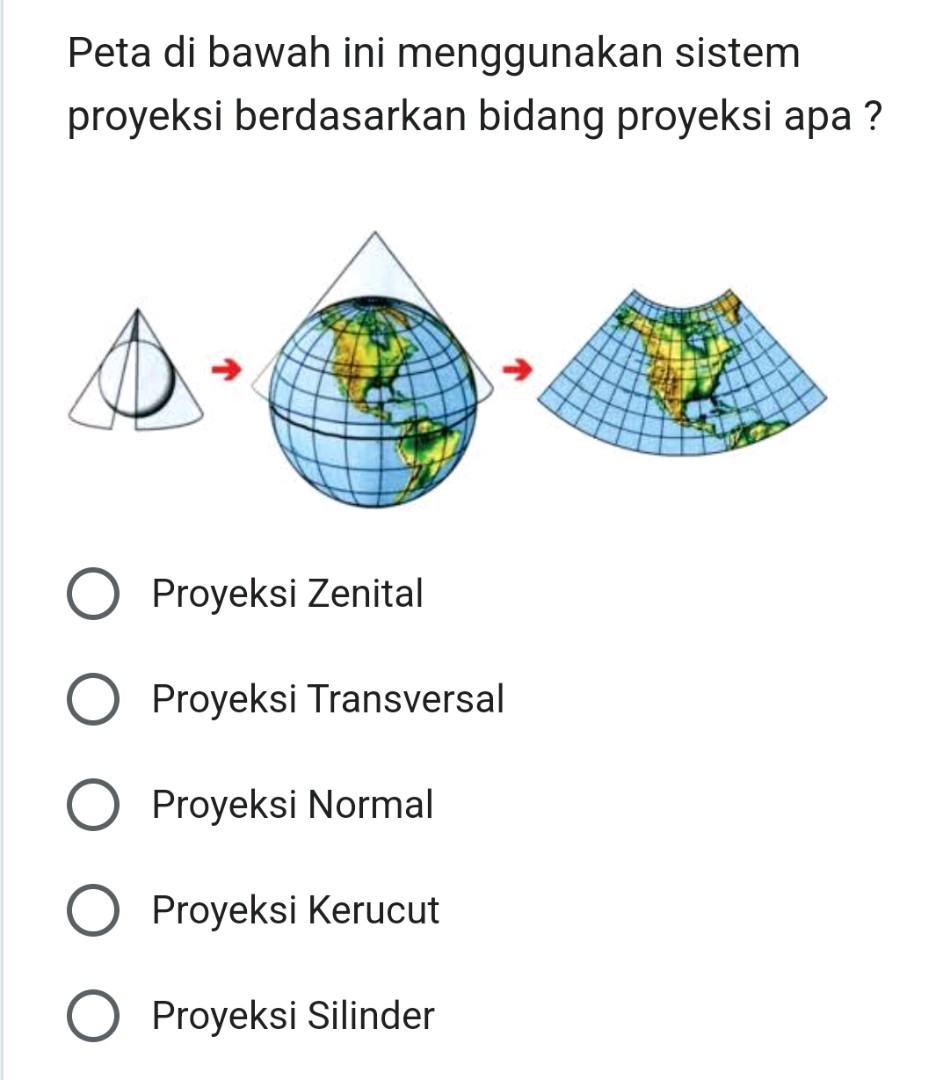 Proyeksi Normal Peta di bawah ini menggunakan sistem | StudyX