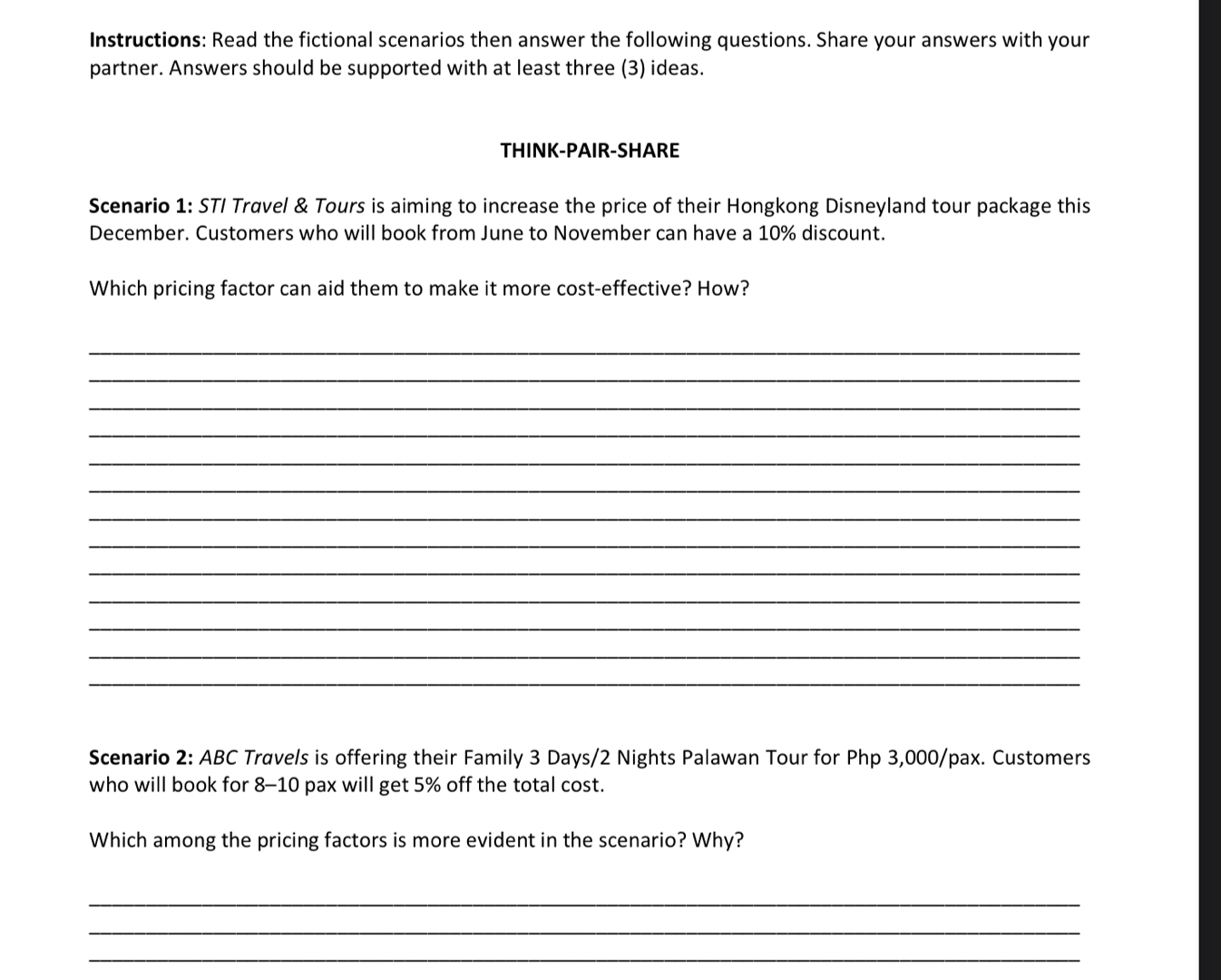 Instructions Read the fictional scenarios | StudyX