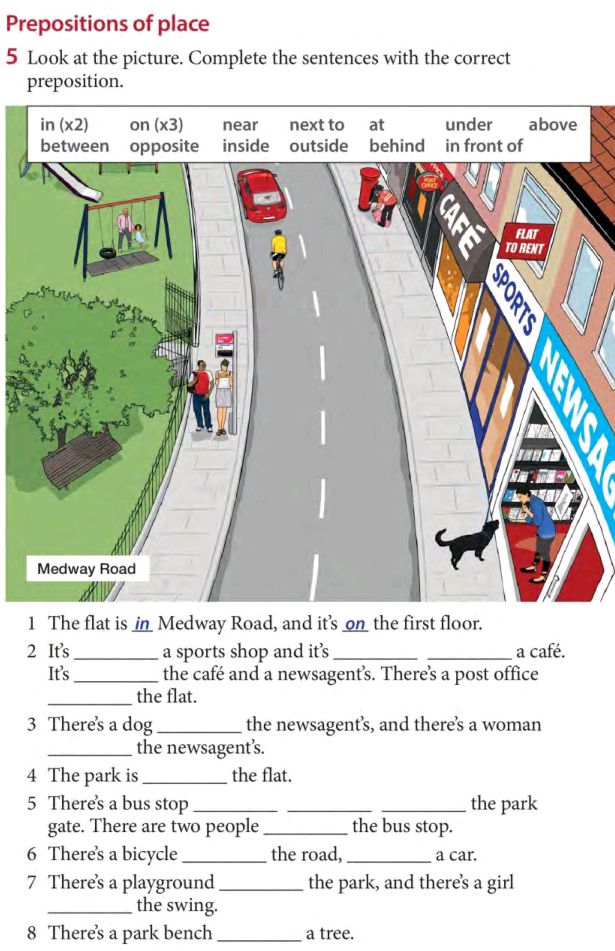 Prepositions of place 5 Look at the picture | StudyX