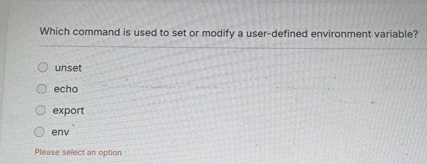 Which command is used to set or modify a | StudyX