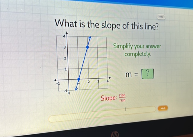 What is the slope of this line Simplify | StudyX